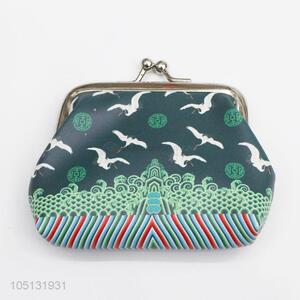 Popular Custom Cartoon Crane Printed PU Leather Coin Purses for Sale