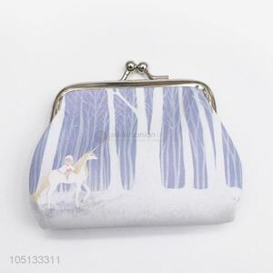 Cartoon Girls And White Horse Pattern PU Leather Pocket Coin Purse