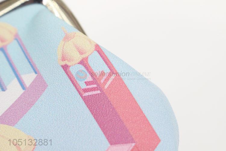 Cute Cartoon Construction Printed PU Leather Coin Purse for Children