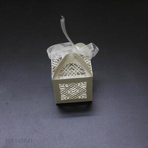 High grade custom laser cut paper candy box with ribbon