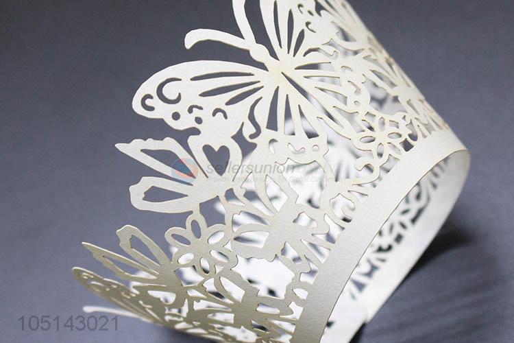 Made in China delicate laser cut paper bottomless cakecup