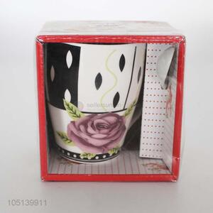 China Supply Ceramic Coffee Cup Water Cup with Spoon
