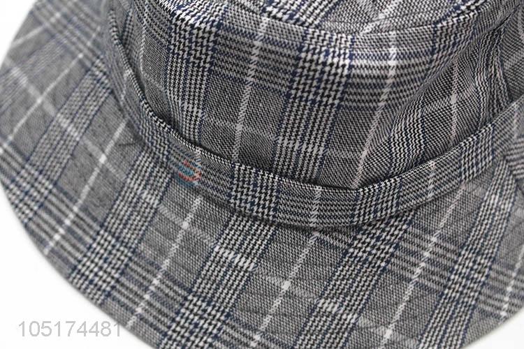 Bottom Price Women's Summer Plaid Cloth Bucket Hat Leisure Folding Lattice Fisherman Hat