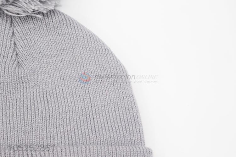 Wholesale promotional winter crimping embroidered knitted cap