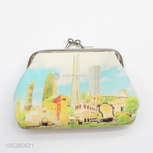 Cute Mini Bag PU Leather Famous Building Printed Coin Purse