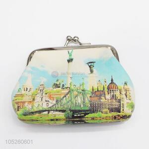 New PU Leather Mini Clutch Beautiful Landscape Pattern Coin Purse