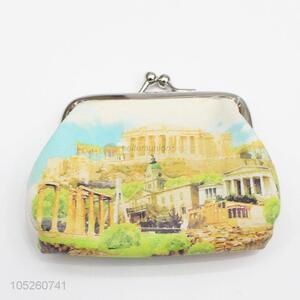 Best Selling PU Leather Souvenir Famous Building Pattern Coin Purses