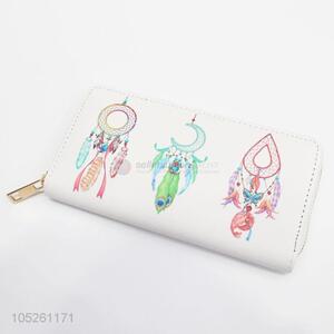 Credit Card PU Leather Women Lovely Dreamcatcher Printed Long Wallet