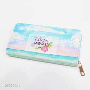 Colorful Pattern Travel PU Leather Long Wallet for Women