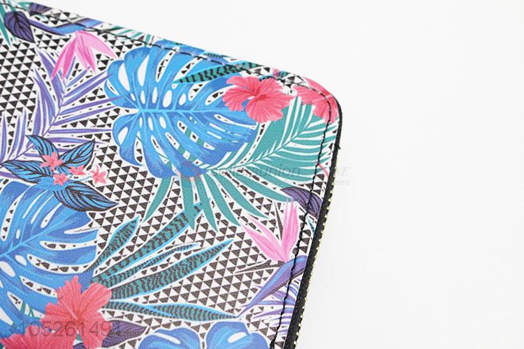 High Quality PU Leather Vintage Flower Pattern Ladies Purse Wallet