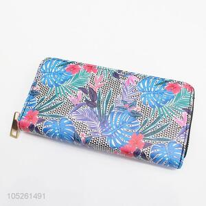 High Quality PU Leather Vintage Flower Pattern Ladies Purse Wallet