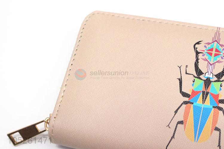 Cartoon Insect Printed Clutch Women Long Zipper Wallet