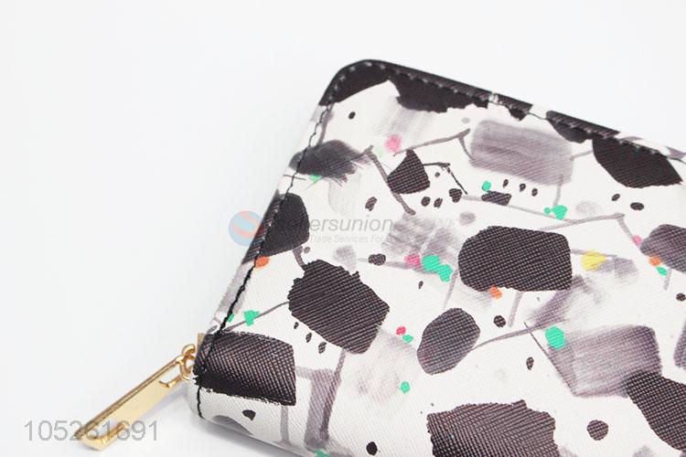 Trendy Women Wallet Folded Money Holder Cartoon Printed Lady Clutch Bag