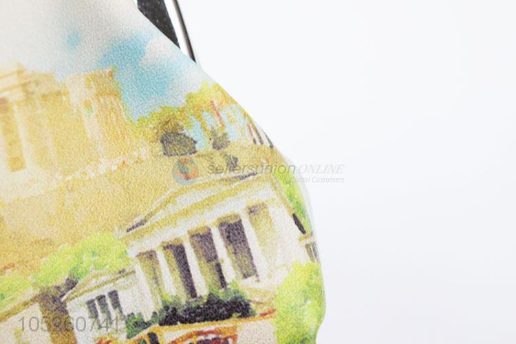 Best Selling PU Leather Souvenir Famous Building Pattern Coin Purses