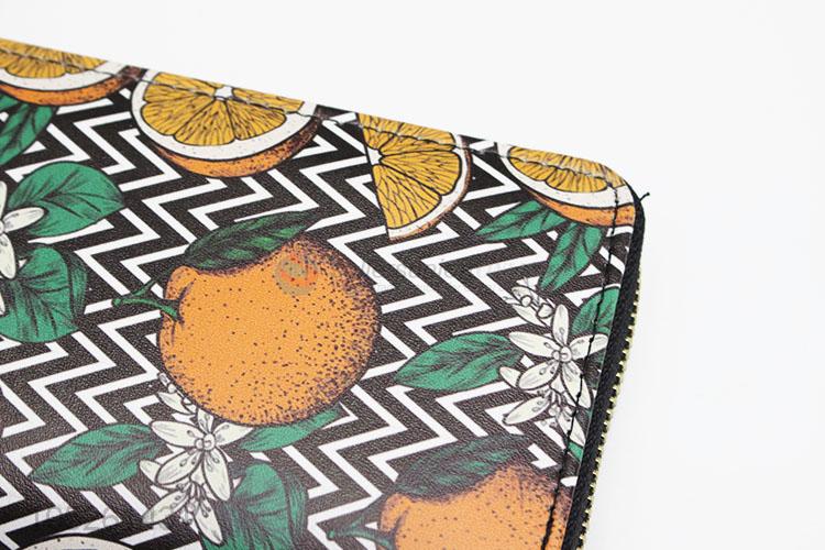 High Quality Orange Pattern Wallets Women Long Wallet Ladies Purse Wallet