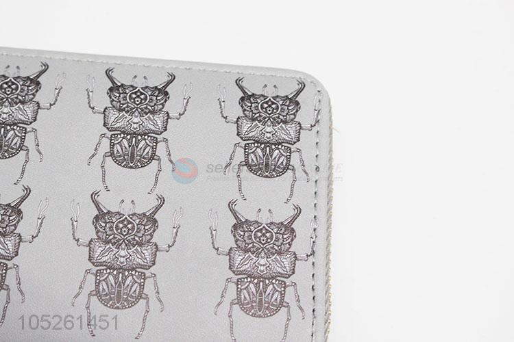 Cartoon Insect Printed Zipper Long Style Lady Money Bag Women Wallet