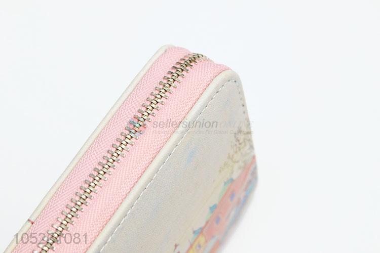 Fashion Designer PU Leather Colorful Building Printed Women Wallet