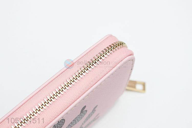 Pink Color Passport Holder Cactus Pattern Travel Wallet for Women