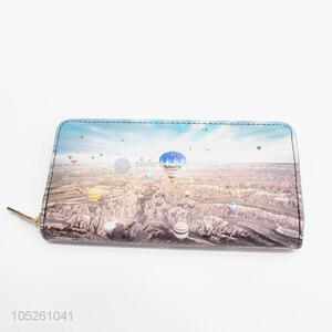 Card Holder Women Lady PU Leather Turkish Beautiful Scenery Printed Long Wallet