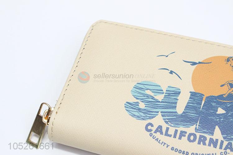 Elegant PU Leather Clutch Bag Long Wallet for Ladies