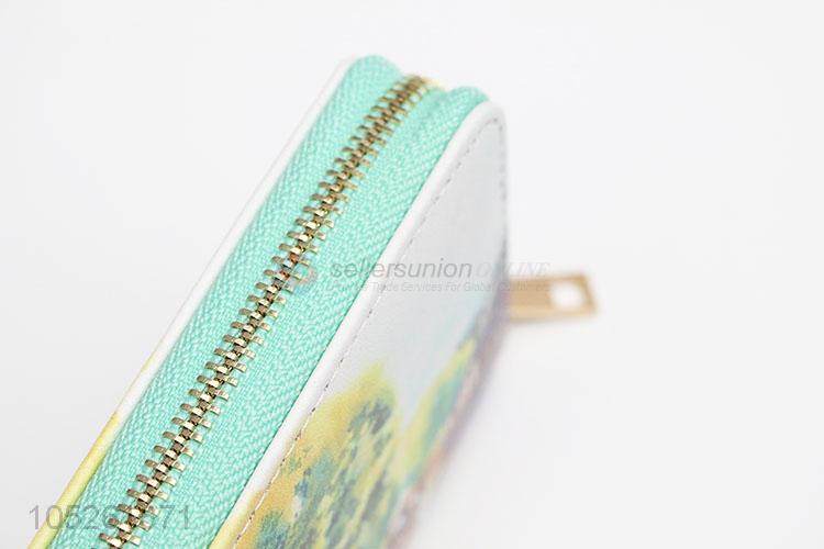 Chinese Building Printed Credit Card Holder Wallet for Lady