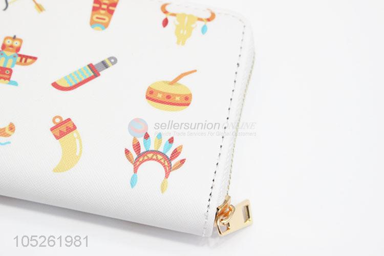 Elegant Cute Pattern Woman Clutch Long Purse PU Leather Wallet