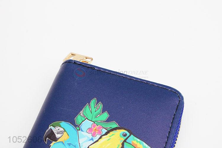 Vintage Bird Designer Printed PU Leather Long Wallet for Women