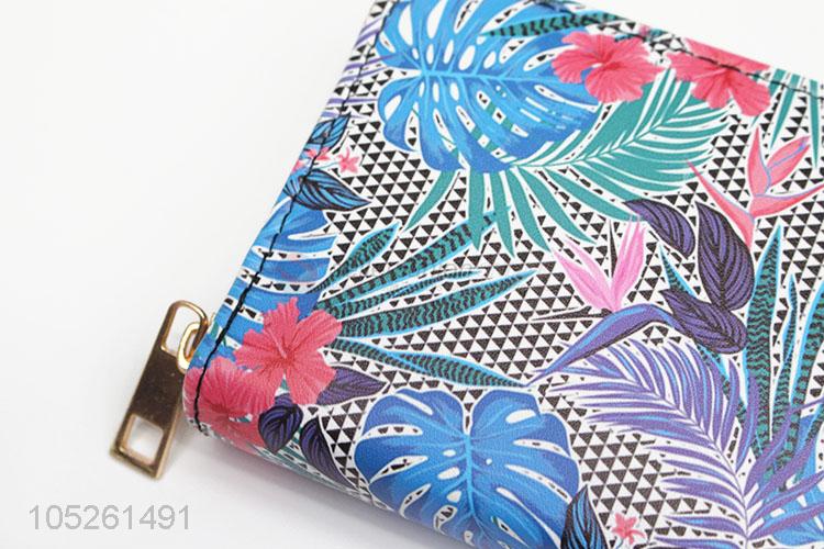 High Quality PU Leather Vintage Flower Pattern Ladies Purse Wallet