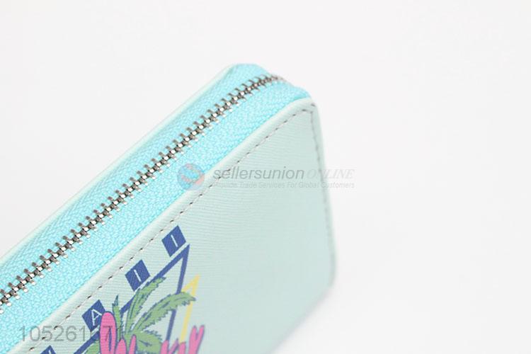 Light Green Casual Travel Card Holder Long Wallet for Women