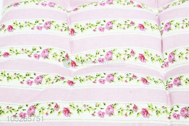 Good Quality Pink Color Flower Printed Pp Cotton Stuffed Seat Cushion