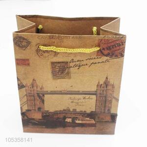 Factory supply custom logo print kraft paper bag gift bag