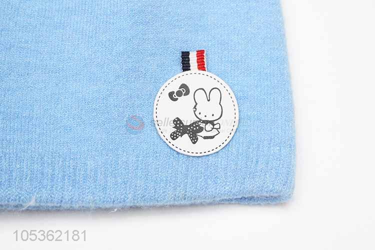 Fashion Style Blue Knitting Cap for Girl Children