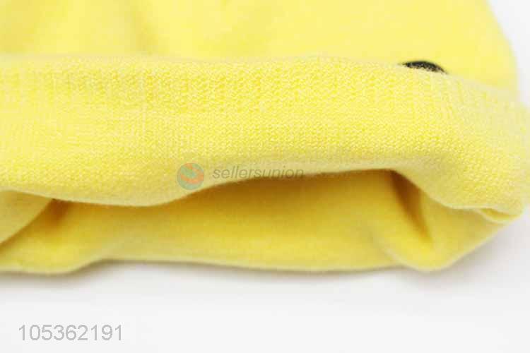 New Style Yellow Knitting Cap for Girl Children