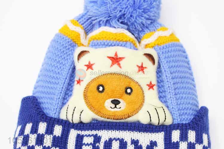 Reasonable Price Cute Bear Thick Warm Children Hats