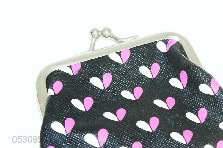 New Arrival Promotional Two Colors Heart Pattern Coin Purse Bag