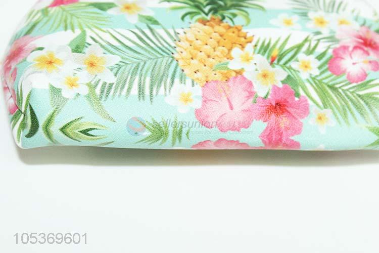 Low Price Pu Clip-Clasp Pineapple Printed Coin Purse