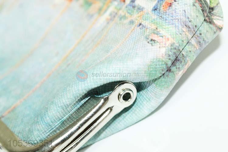 China Factory Price Beautiful Landscape Printed Coin Purse Clutch