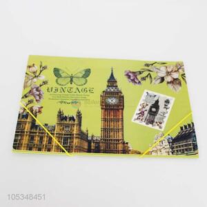 Delicate European buildings printed paper file bag