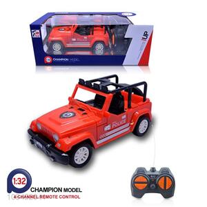 China wholesale 1:32 4 ways r/c police jeep w/o batteries