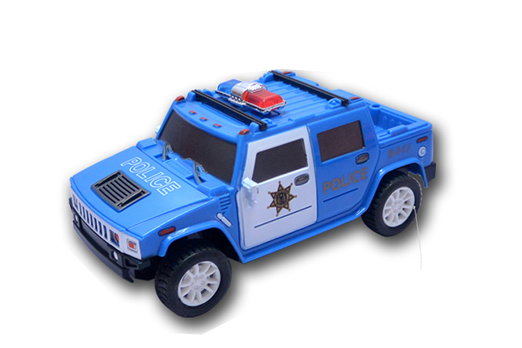 Factory customized 1:32 4 ways r/c police car w/ batteries