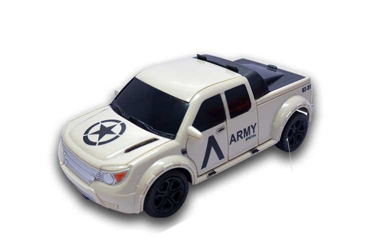 Nice classic cheap 1:32 4 ways r/c military pickup truck w/o batteries