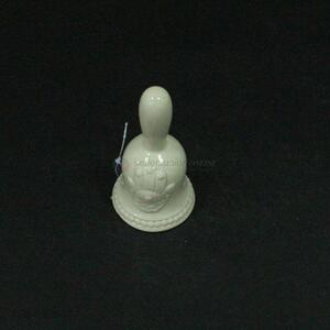 Competitive price ceramic crafts white ceramic ring bell porcelain hand bell