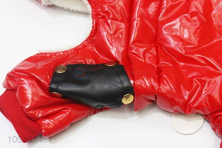 Direct factory supply red pet winter warm jacket for dogs