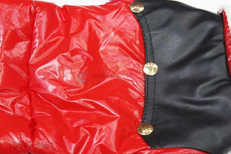 Direct factory supply red pet winter warm jacket for dogs