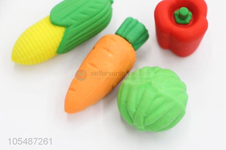 Manufacturer custom vegetables shape colorful children erasers