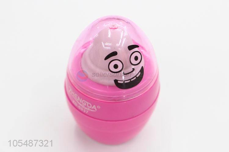 Fancy design egg shape colorful sharpener+eraser