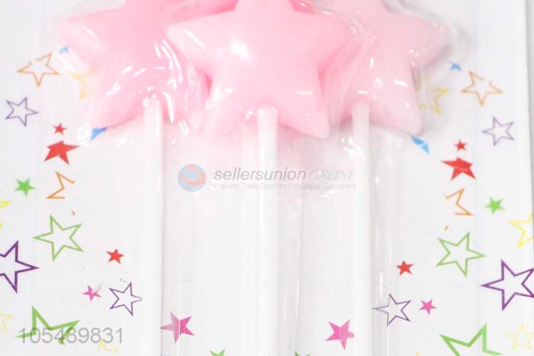 Wholesale Cheap Pink Color Star Sticks Birthday Candle