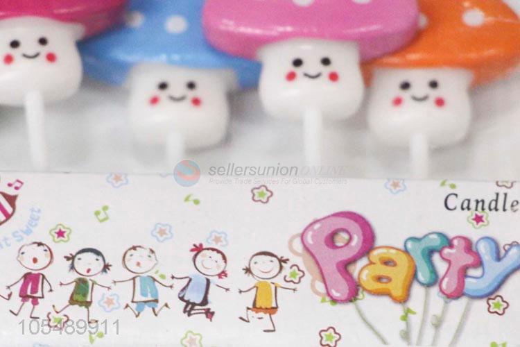 Delicate Design Cute Mushroom Shape Happy Birthday Candle