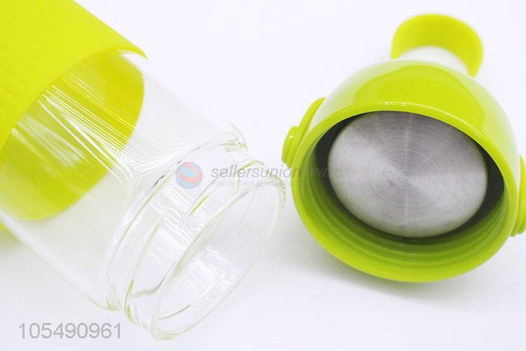 High-class multicolor portable glass water bottle