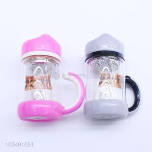 Factory sales cat shape glass water bottle with tea filter